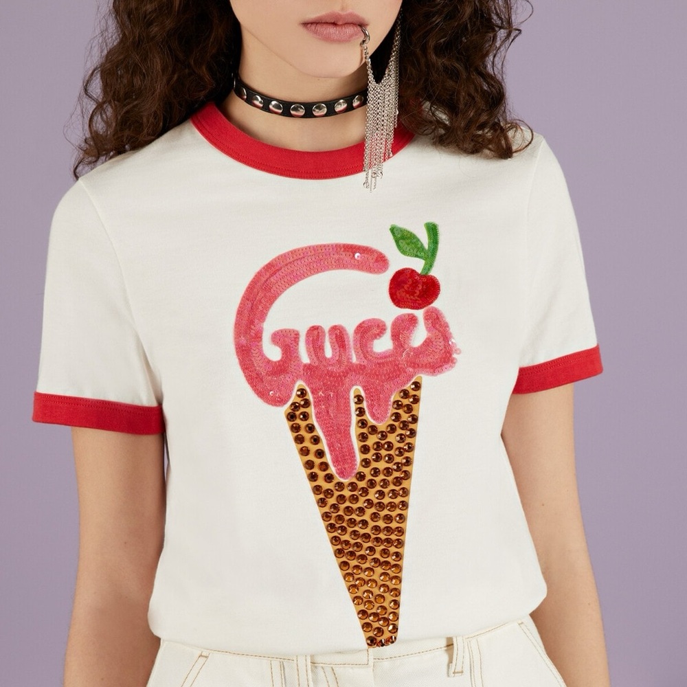 🚨Removing Listing Soon‼️EUC Gucci Sequin Ice Cream Shirt